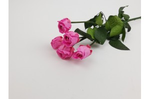 Spray rose 5 têtes stabilisée XS (2-3 cm) rose